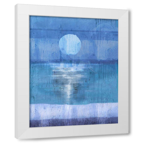 Abstract Moon White Modern Wood Framed Art Print by Wiley, Marta