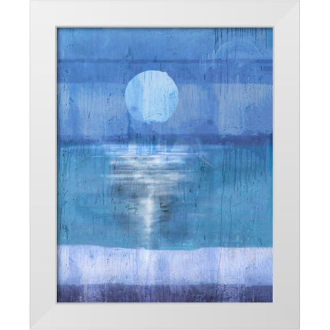 Abstract Moon White Modern Wood Framed Art Print by Wiley, Marta