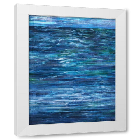 Blue Ocean Day White Modern Wood Framed Art Print by Wiley, Marta
