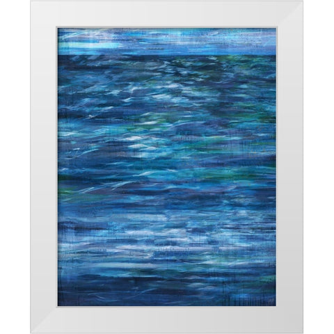 Blue Ocean Day White Modern Wood Framed Art Print by Wiley, Marta