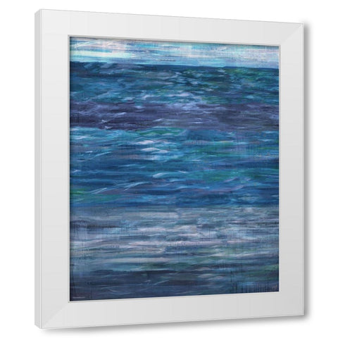 Blue Day Ocean II White Modern Wood Framed Art Print by Wiley, Marta