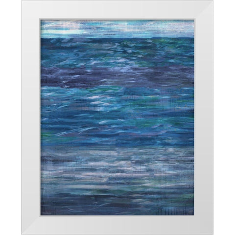 Blue Day Ocean II White Modern Wood Framed Art Print by Wiley, Marta