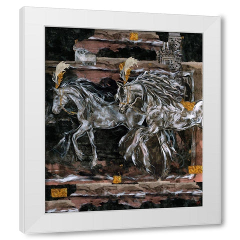 Prancer Close Up White Modern Wood Framed Art Print by Wiley, Marta