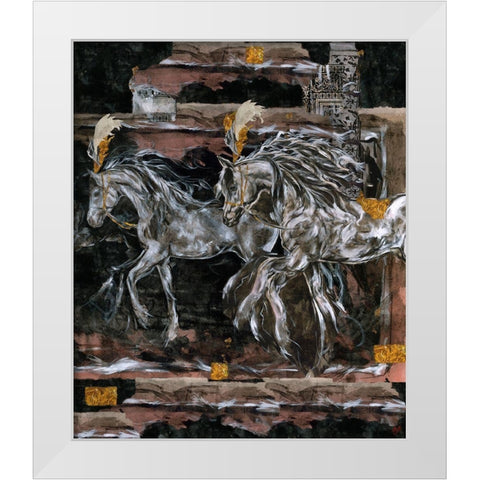 Prancer Close Up White Modern Wood Framed Art Print by Wiley, Marta