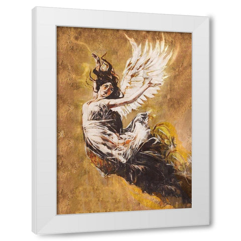 Falling Angel VII White Modern Wood Framed Art Print by Wiley, Marta