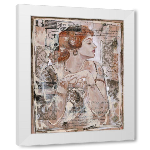 Vintage Doll I White Modern Wood Framed Art Print by Wiley, Marta