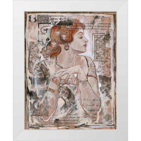 Vintage Doll I White Modern Wood Framed Art Print by Wiley, Marta