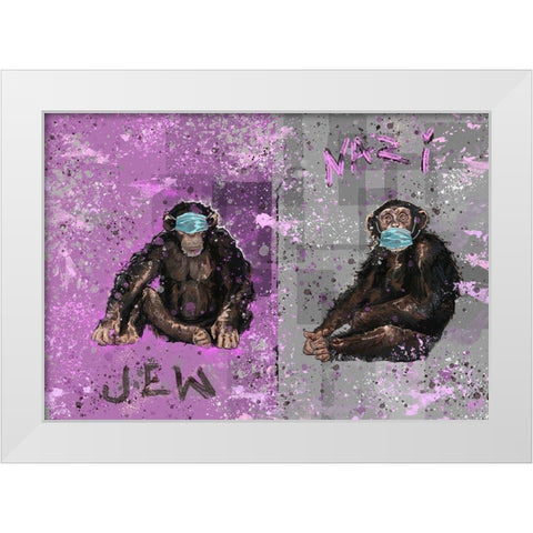 Monkey Mind II White Modern Wood Framed Art Print by Wiley, Marta