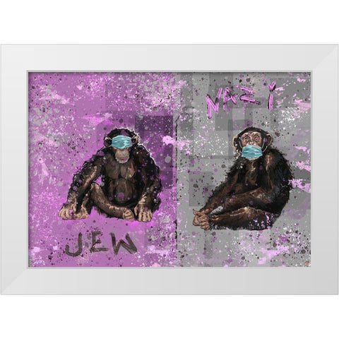 Monkey Mind I White Modern Wood Framed Art Print by Wiley, Marta
