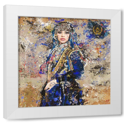 Afganistan Golden White Modern Wood Framed Art Print by Wiley, Marta