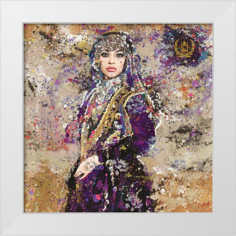 Afganistan V White Modern Wood Framed Art Print by Wiley, Marta