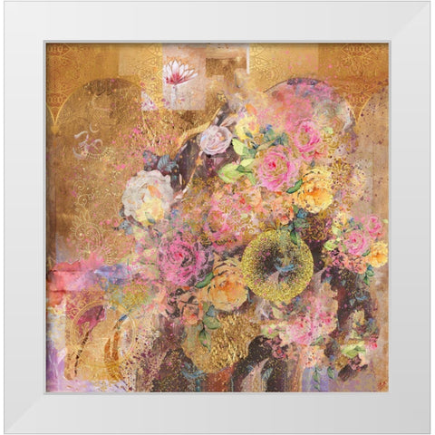 Floral Abstract White Modern Wood Framed Art Print by Wiley, Marta