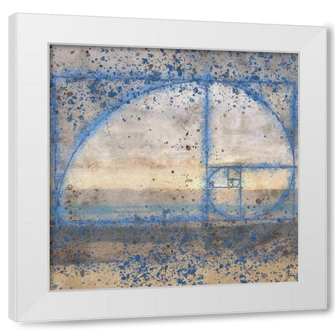 Fibonacci Shell Blue White Modern Wood Framed Art Print by Wiley, Marta