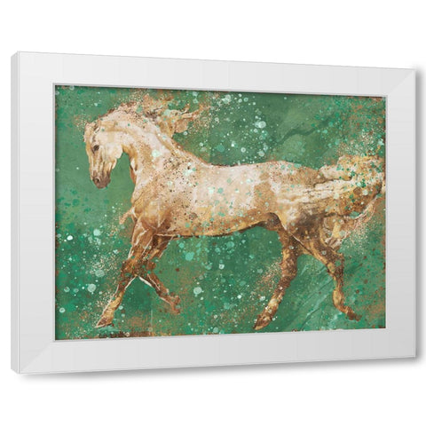 Fibonacci Green Horse White Modern Wood Framed Art Print by Wiley, Marta