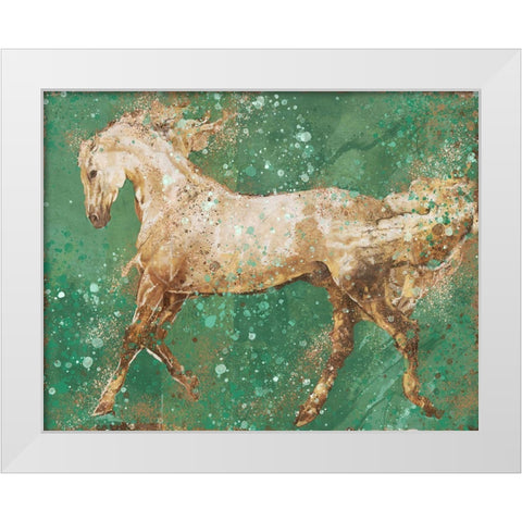 Fibonacci Green Horse White Modern Wood Framed Art Print by Wiley, Marta
