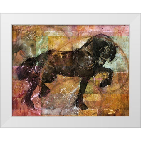 Fibonacci horse colorful White Modern Wood Framed Art Print by Wiley, Marta