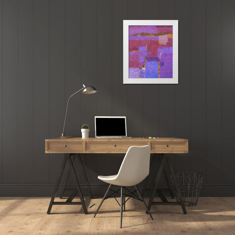 Purple Abstract White Modern Wood Framed Art Print by Wiley, Marta