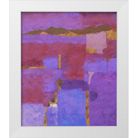 Purple Abstract White Modern Wood Framed Art Print by Wiley, Marta