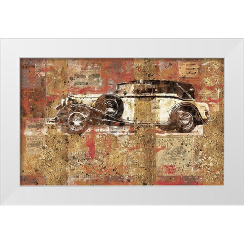 Vintage White Car White Modern Wood Framed Art Print by Wiley, Marta