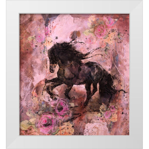 Gallop Pink White Modern Wood Framed Art Print by Wiley, Marta