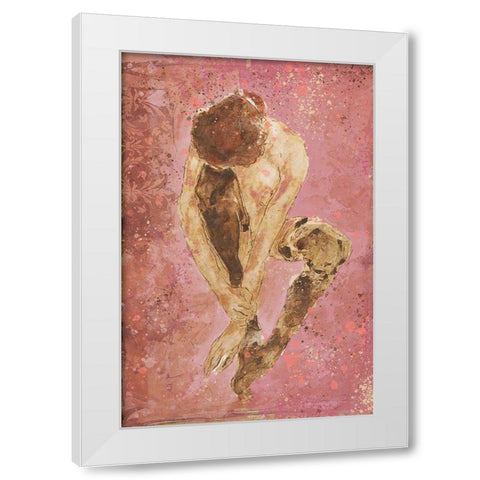 Pink Repose White Modern Wood Framed Art Print by Wiley, Marta