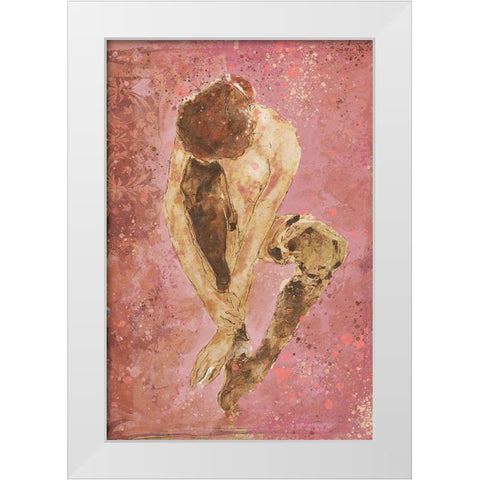 Pink Repose White Modern Wood Framed Art Print by Wiley, Marta