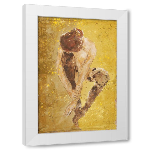 Yellow Golden Repose White Modern Wood Framed Art Print by Wiley, Marta