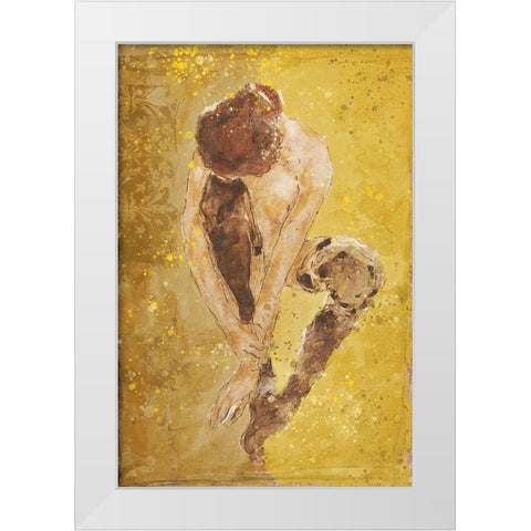 Yellow Golden Repose White Modern Wood Framed Art Print by Wiley, Marta