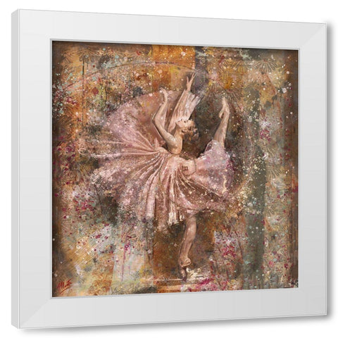 Fibonacci Ballerina White Modern Wood Framed Art Print by Wiley, Marta