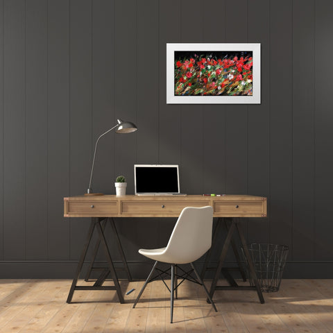 Red Rose Floral White Modern Wood Framed Art Print by Wiley, Marta
