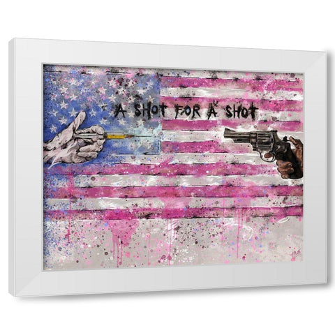 Shot For A Shot White Modern Wood Framed Art Print by Wiley, Marta