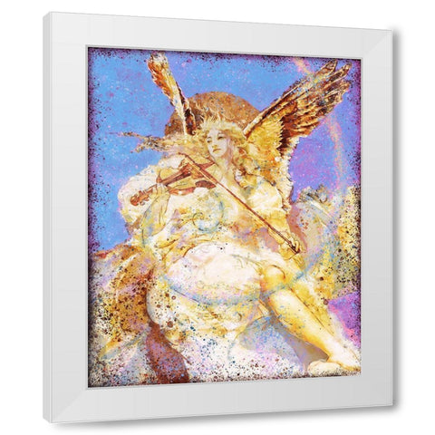 Fibonacci Angel Blue White Modern Wood Framed Art Print by Wiley, Marta