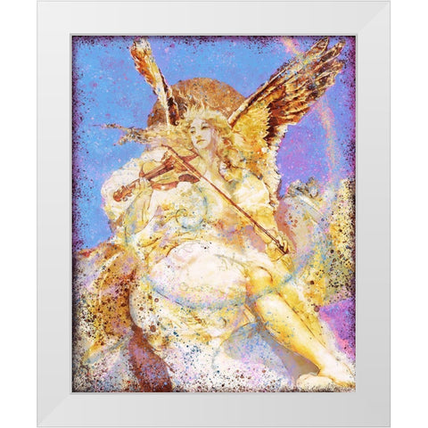 Fibonacci Angel Blue White Modern Wood Framed Art Print by Wiley, Marta