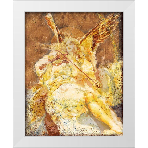 Fibonacci Angel Gold White Modern Wood Framed Art Print by Wiley, Marta