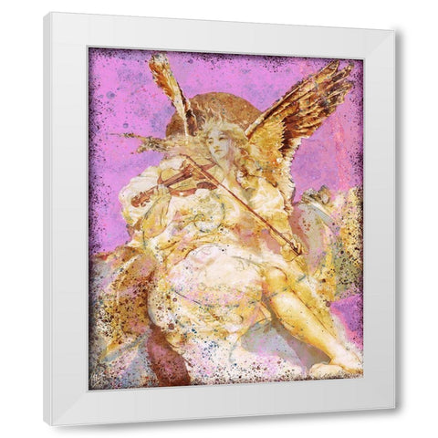 Fibonacci Angel Pink White Modern Wood Framed Art Print by Wiley, Marta