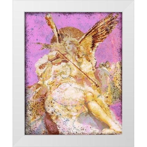 Fibonacci Angel Pink White Modern Wood Framed Art Print by Wiley, Marta