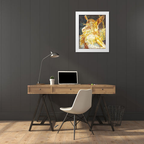 Fibonacci Angel Navy Blue White Modern Wood Framed Art Print by Wiley, Marta