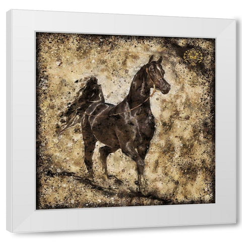 Black Arabian I White Modern Wood Framed Art Print by Wiley, Marta