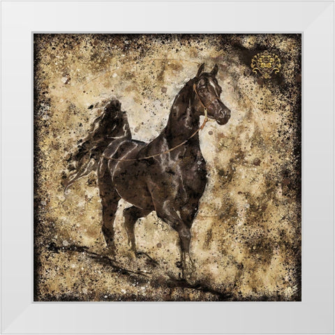 Black Arabian I White Modern Wood Framed Art Print by Wiley, Marta