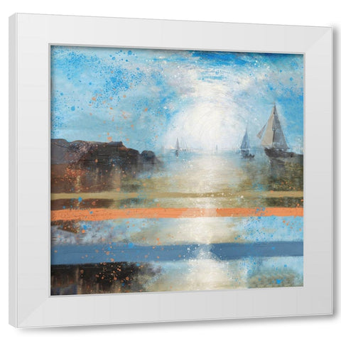 Blue Light Sailing White Modern Wood Framed Art Print by Wiley, Marta