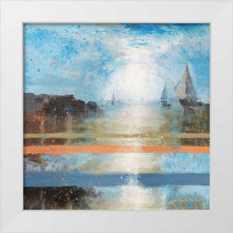 Blue Light Sailing White Modern Wood Framed Art Print by Wiley, Marta