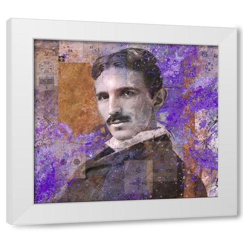 Tesla Purple White Modern Wood Framed Art Print by Wiley, Marta