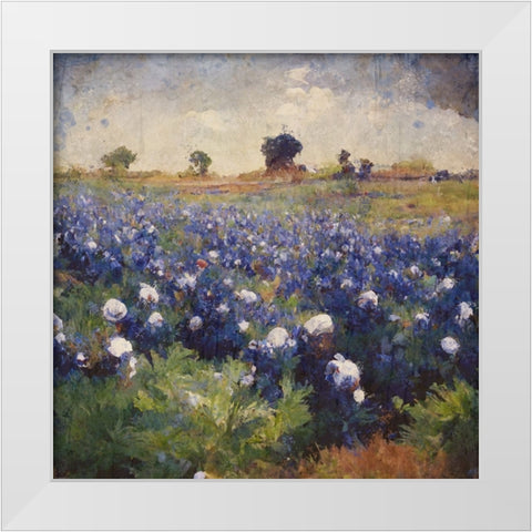 Texas-Bluebonnets I White Modern Wood Framed Art Print by Wiley, Marta