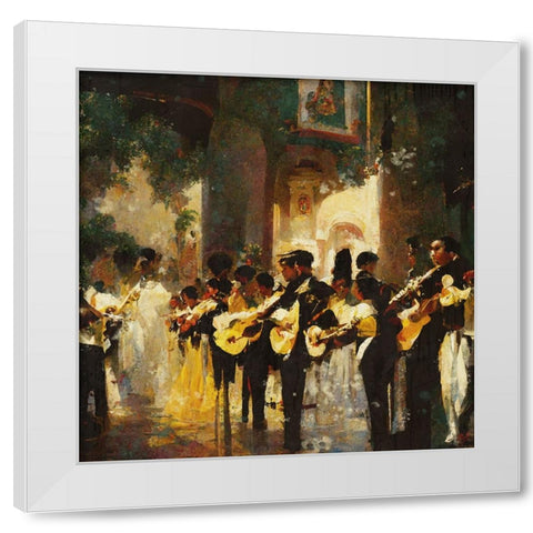 Mariachi I-Mexico White Modern Wood Framed Art Print by Wiley, Marta