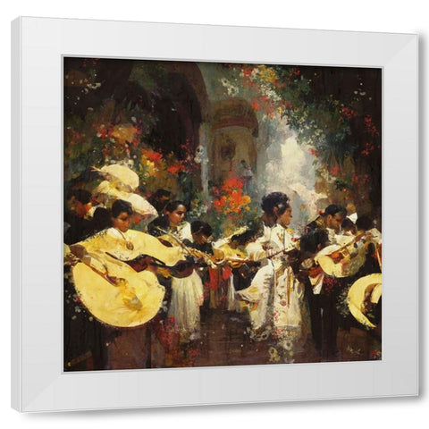 Mariachi I-Mexico White Modern Wood Framed Art Print by Wiley, Marta