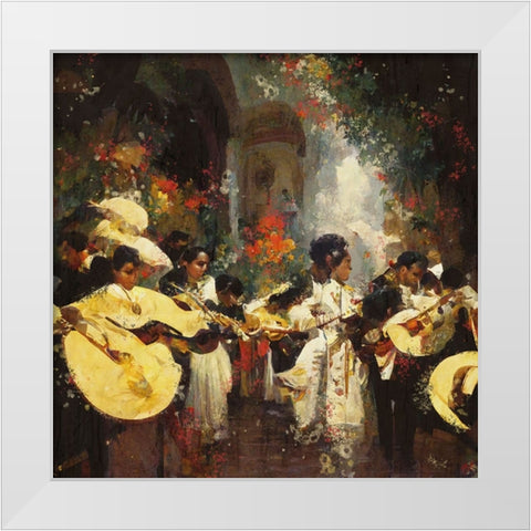 Mariachi I-Mexico White Modern Wood Framed Art Print by Wiley, Marta