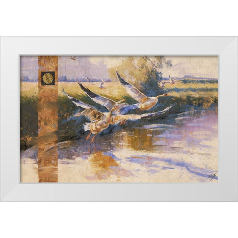 Goose I-gold White Modern Wood Framed Art Print by Wiley, Marta
