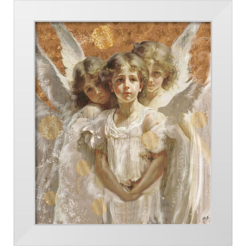 Little Angels I White Modern Wood Framed Art Print by Wiley, Marta