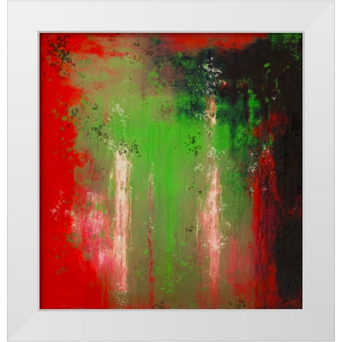 Abstract Red Green White Modern Wood Framed Art Print by Wiley, Marta