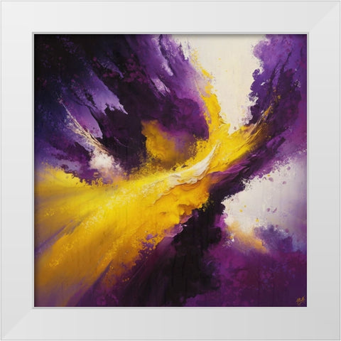 Abstract Yellow Purple White Modern Wood Framed Art Print by Wiley, Marta